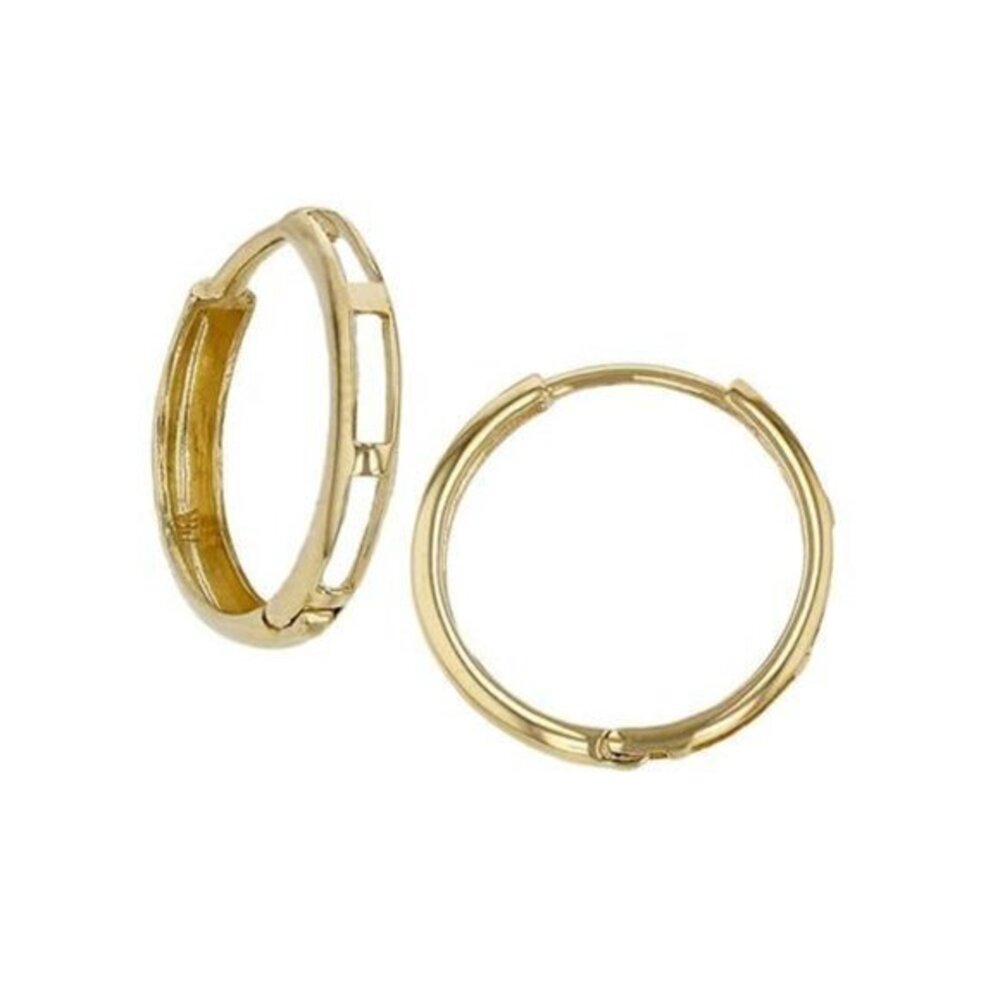 New 14k Yellow Gold 3x11mm huggie earring